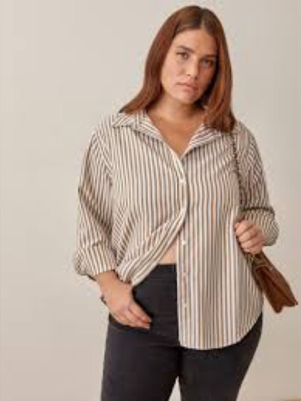 Reformation Striped Button-Down Shirt Size M